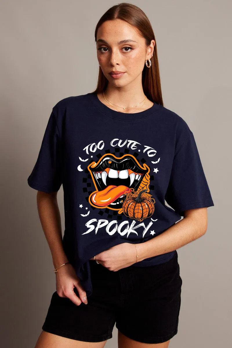 Women's Pumpkin Combination Printed T-shirt