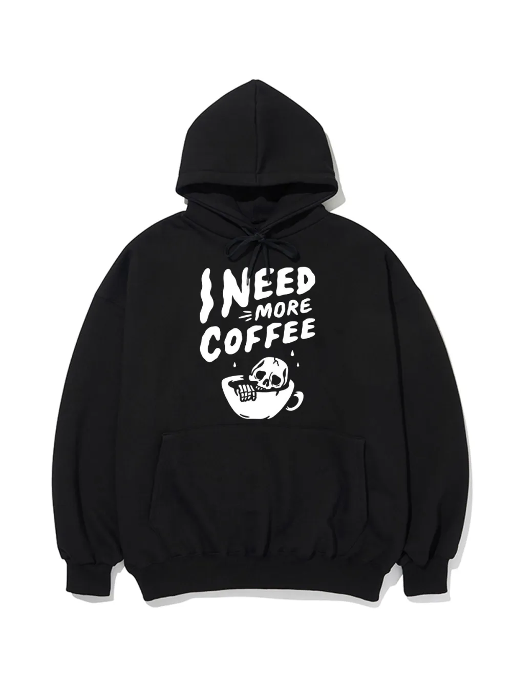 I NEED MORE COFFEE PATTERN PRINTED HOODIE