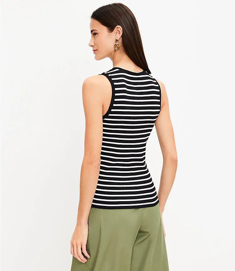 Stripe Perfect Ribbed Scoop Neck Tank Top