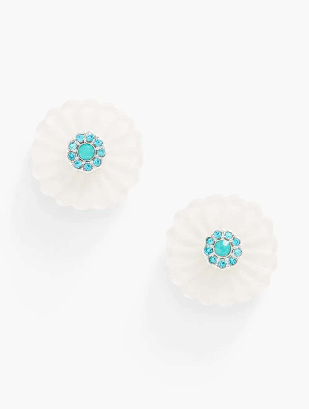 Carved Floral Stud Earrings