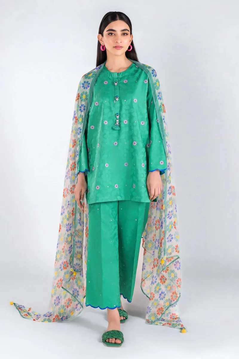 2 Piece Kurta | Embroidered & Pants | Great Green