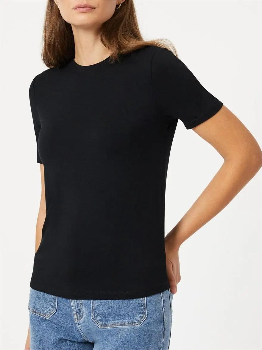 Luxe Crew Neck Black T-Shirt