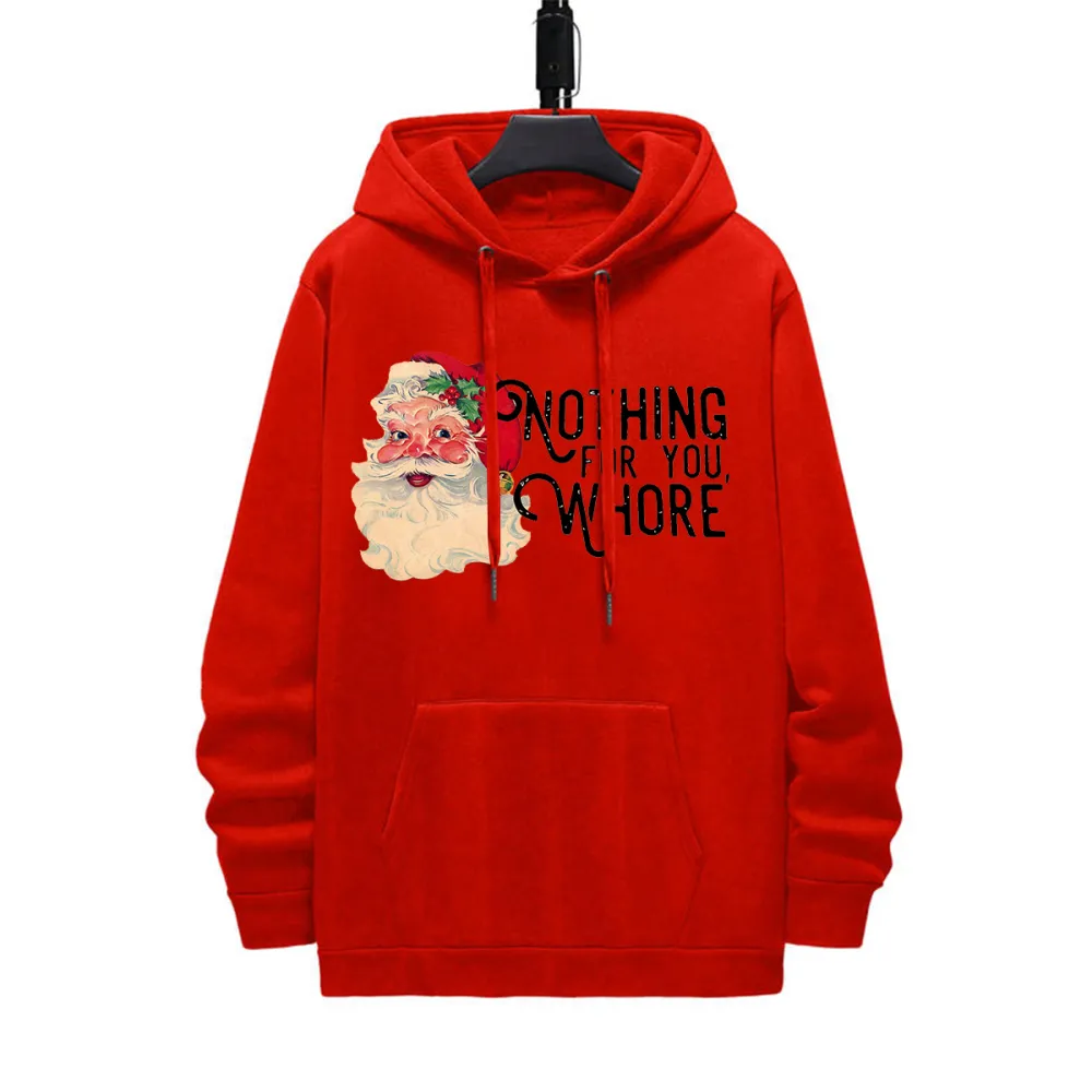 SANTA SAY NOTHING FOR YOU FUNNY PATTERN PRINTED HOODIE