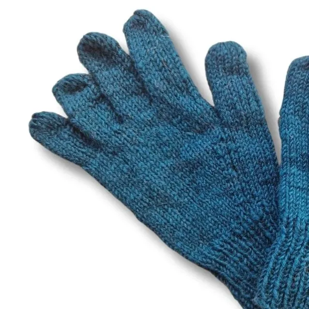 Simple Hand Knitted Wool Gloves