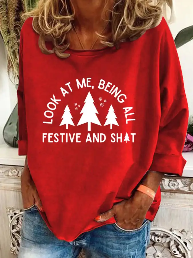 Women'S Christmas Printed Casual Sweatshirt