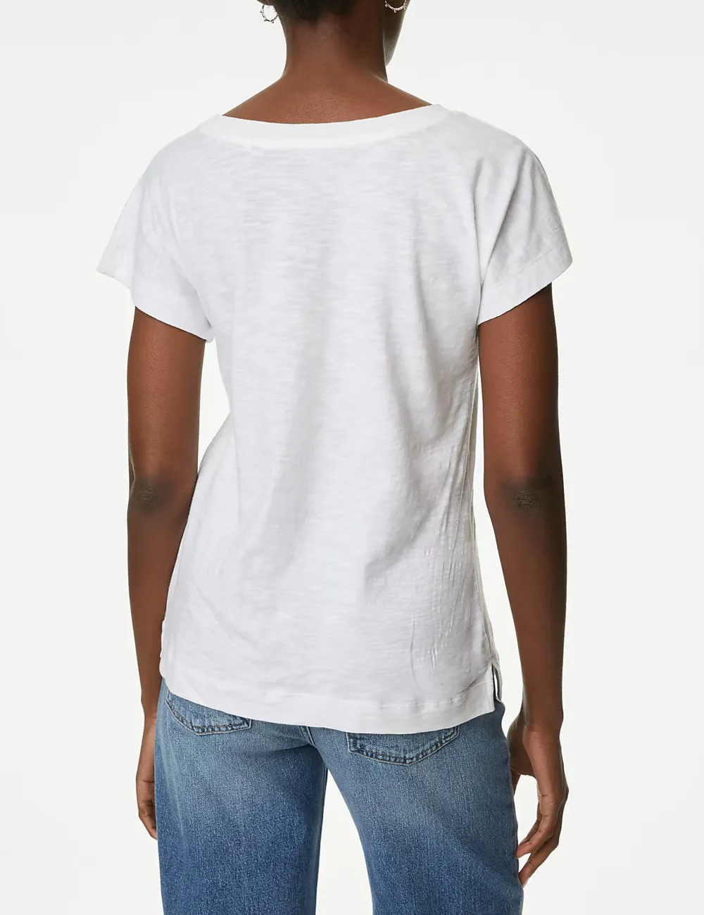 Pure Cotton Everyday Fit Slash Neck T-shirt