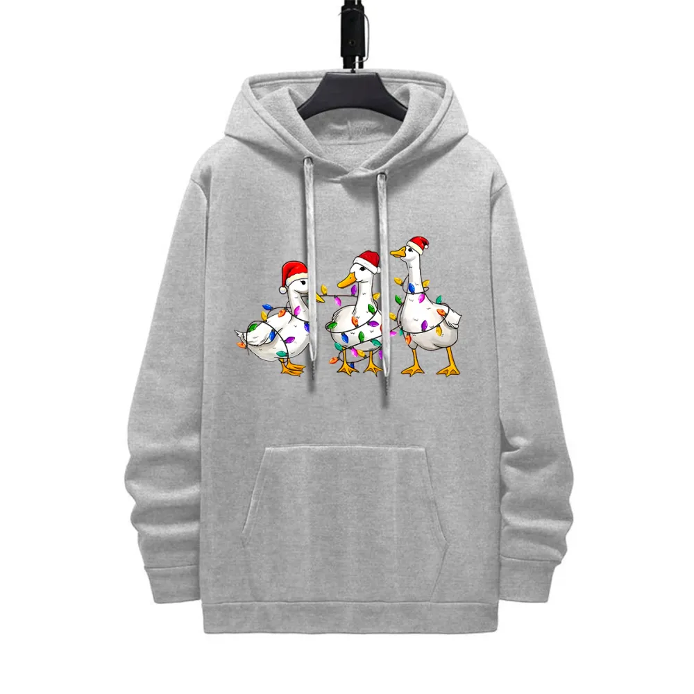 JUST THREE OF US AT THE CHRISTMAS DAY PATTERN PRINTED HOODIE