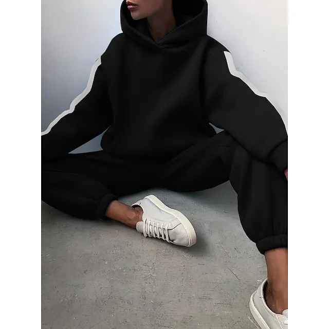 Women's Tracksuit Sweatsuit 2 Piece Street Winter Long Sleeve Fleece Thermal