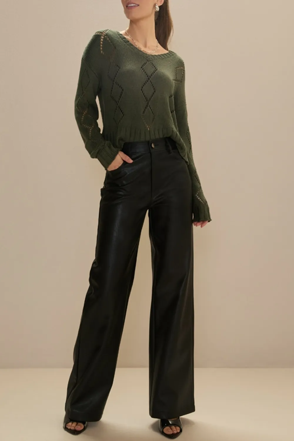 Fleur Vegan Leather Pants