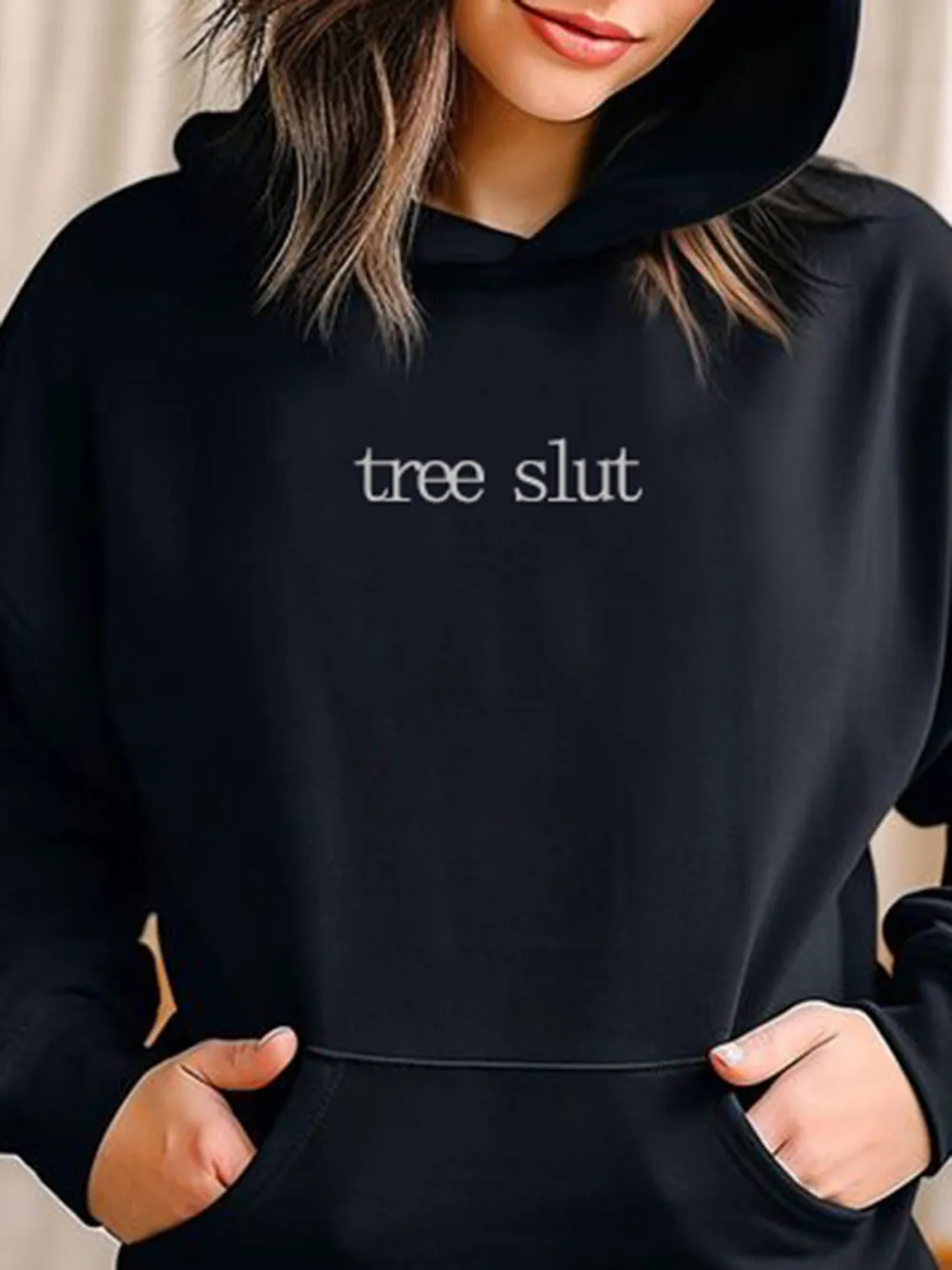 Tree Slut Pattern Printed Hoodie