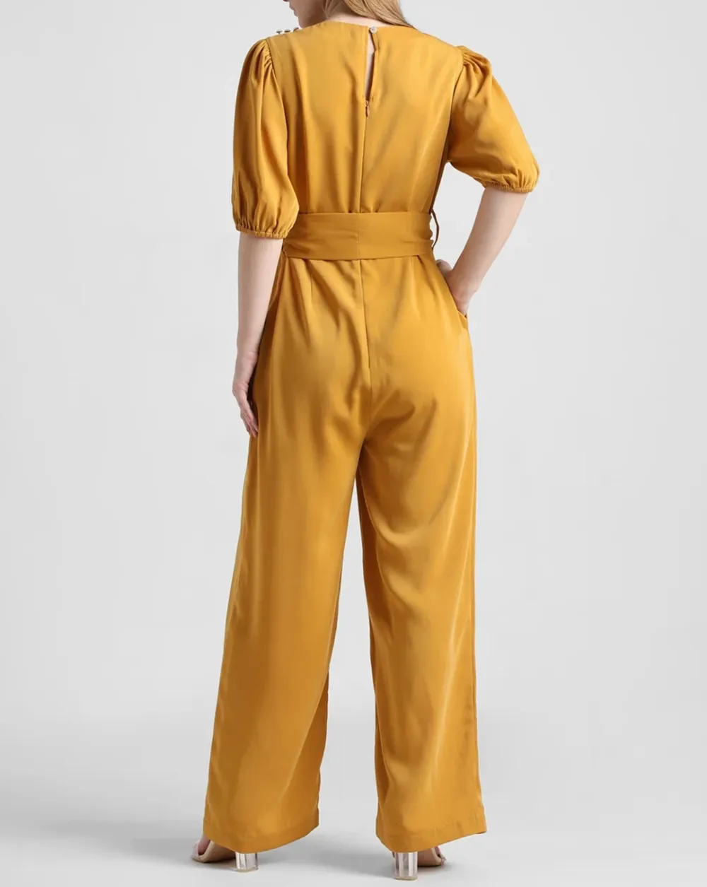 Pink Tie-Up Belt Jumpsuit