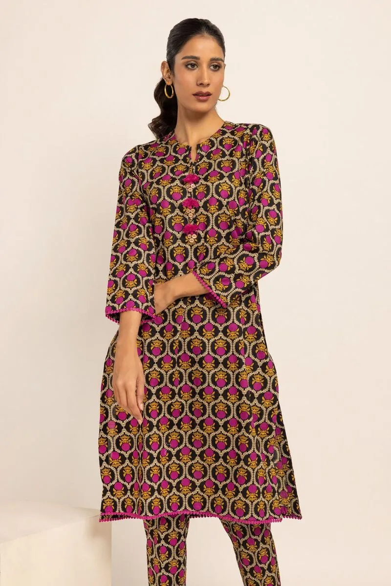 2 Piece | Kurta & Pants | Color Coffee Purple