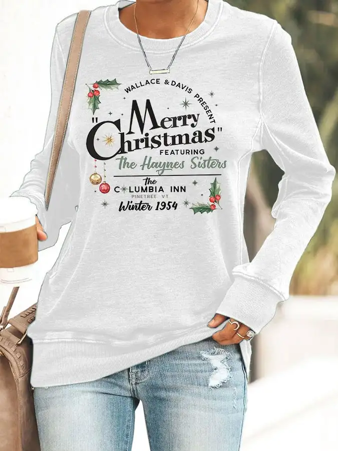 Women's Merry Christmas Print Casaul Sweatshirt