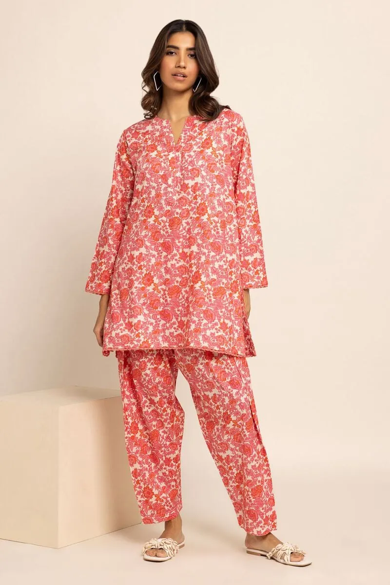 2 Piece | Kurta & Pants | Color Pink