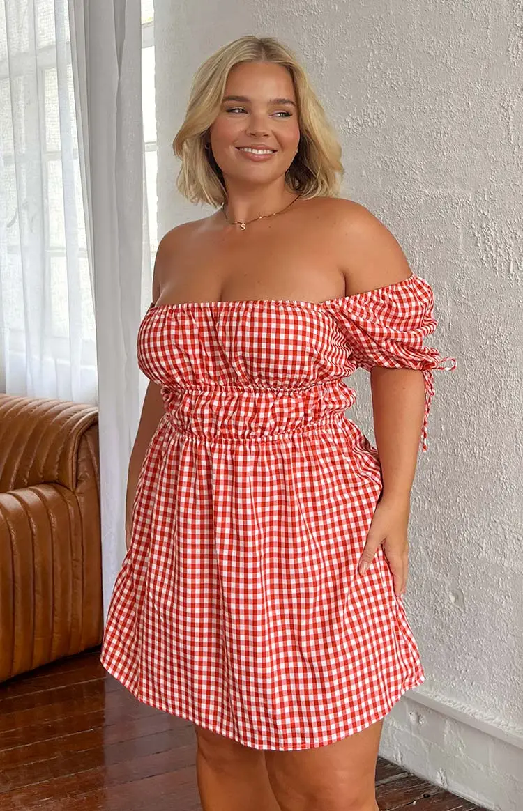 I'm Yours Red Gingham Mini Dress