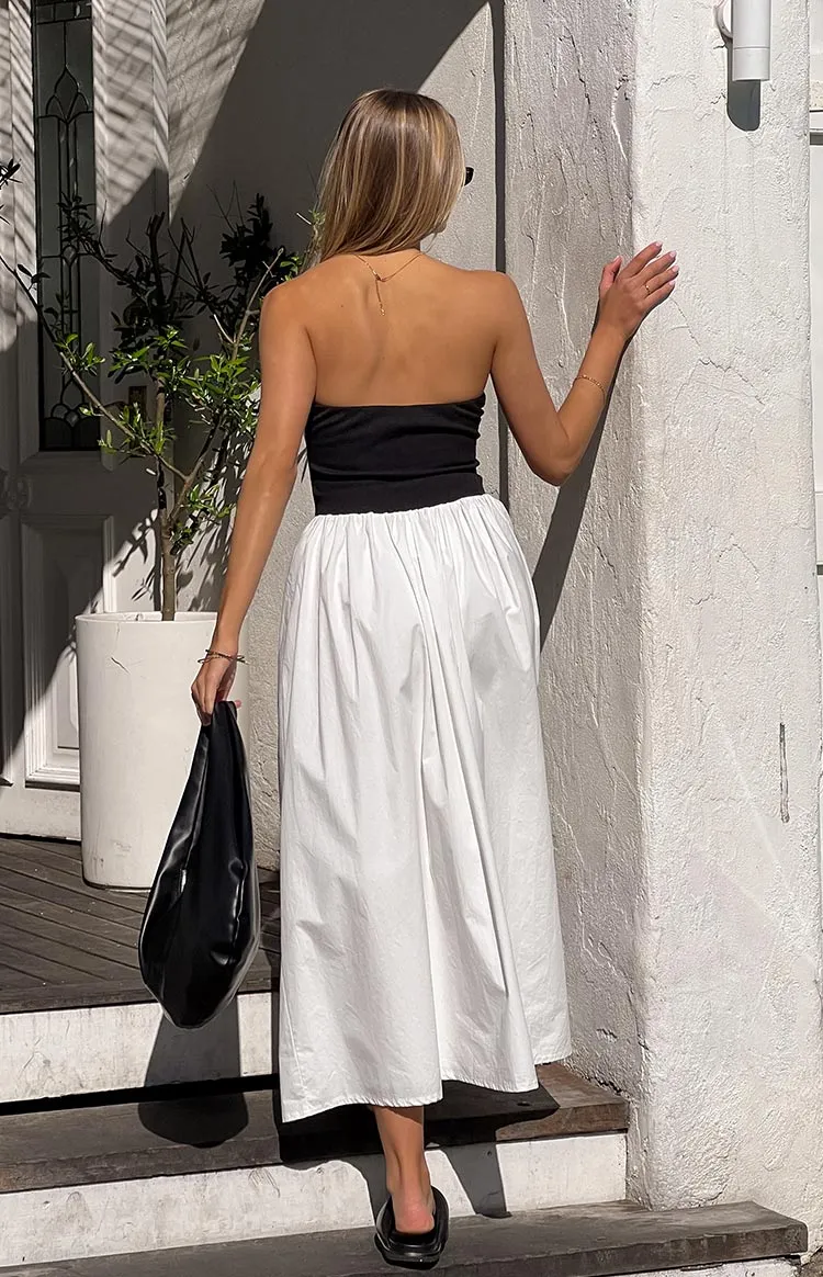 Wakerley Black Contrast Strapless Maxi Dress