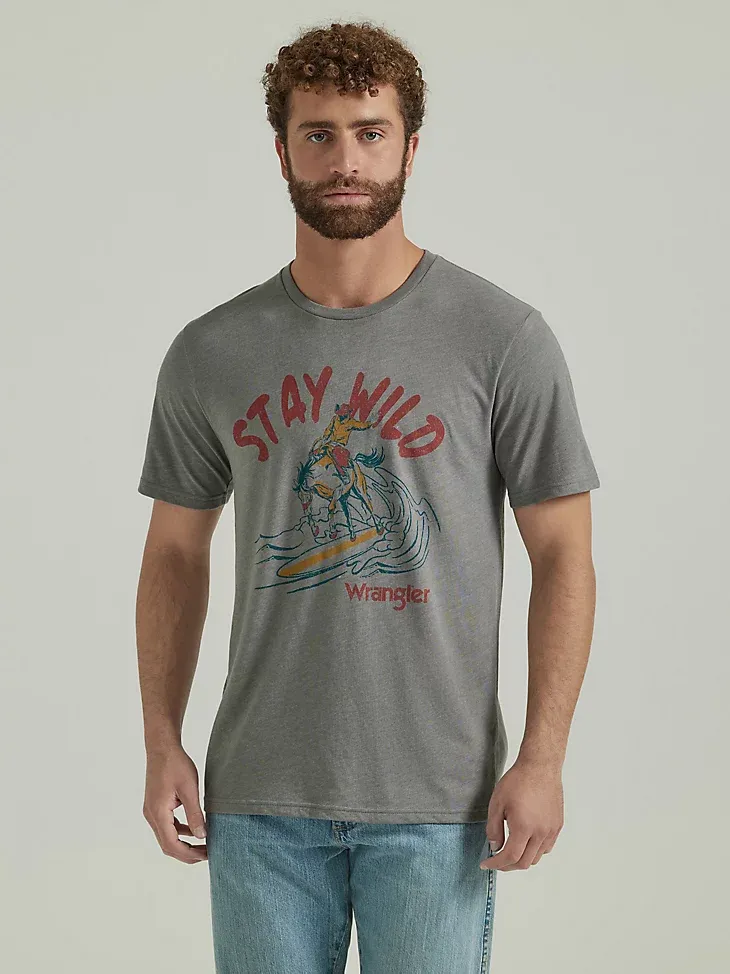 MEN'S WRANGLER COCONUT COWBOY GRAPHIC T-SHIRT IN LICHEN