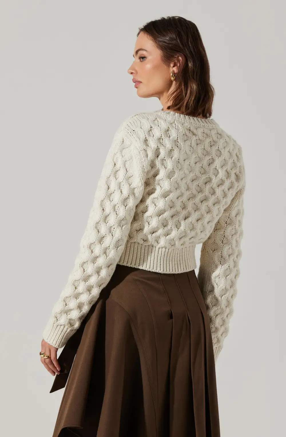 Caila Cable Knit Cropped Sweater