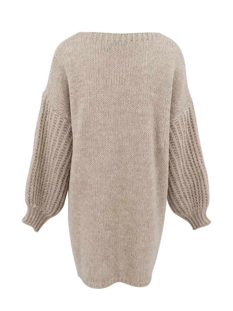 casual puff sleeve sweater