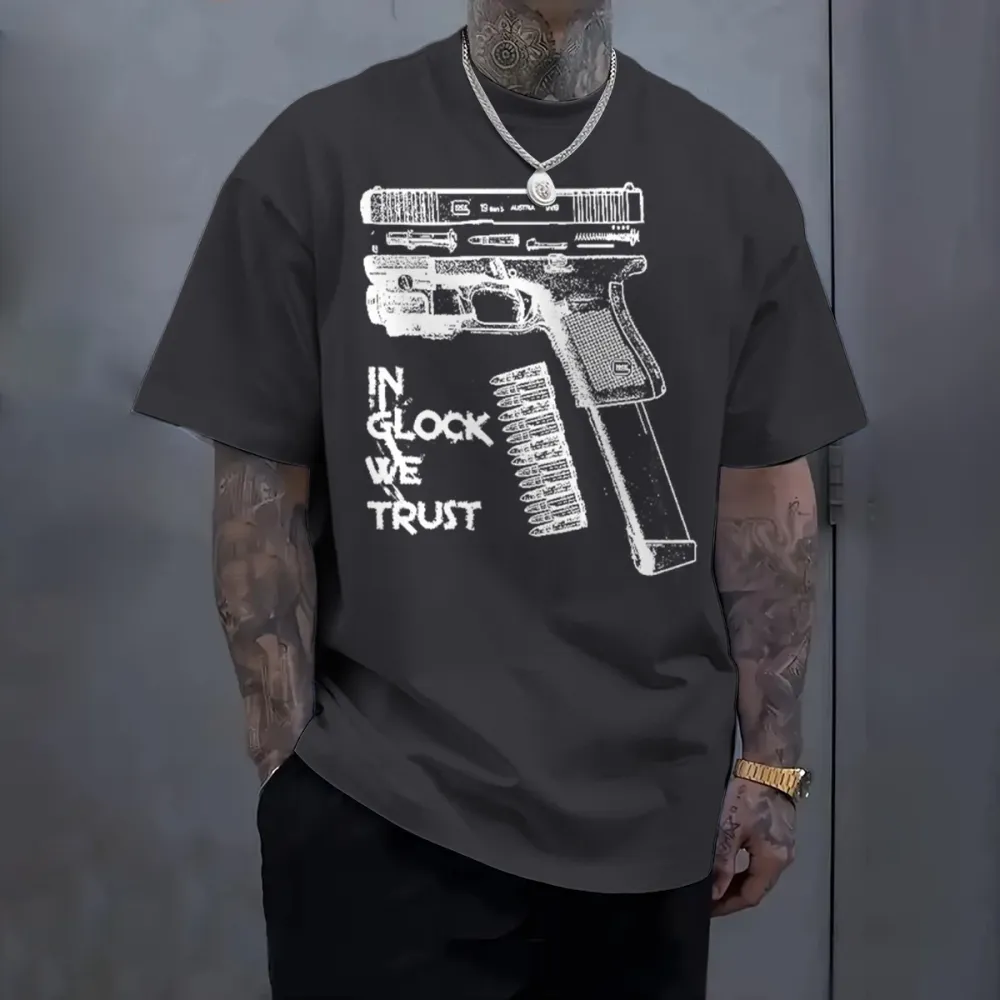 In Glock We Trust T-shirt,Short Sleeve,T-shirt Size S-4XL