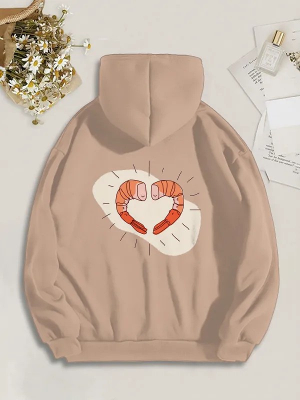 Shirmp Love Pattern Hoodie