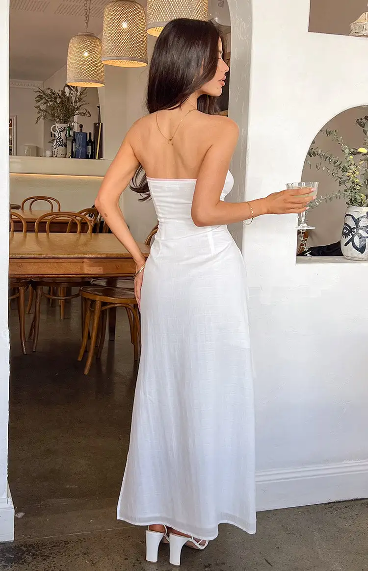 Vanity White Strapless Maxi Dress