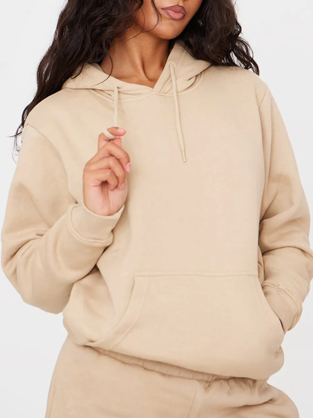 Sand Oversized Fit Sweat Hoodie