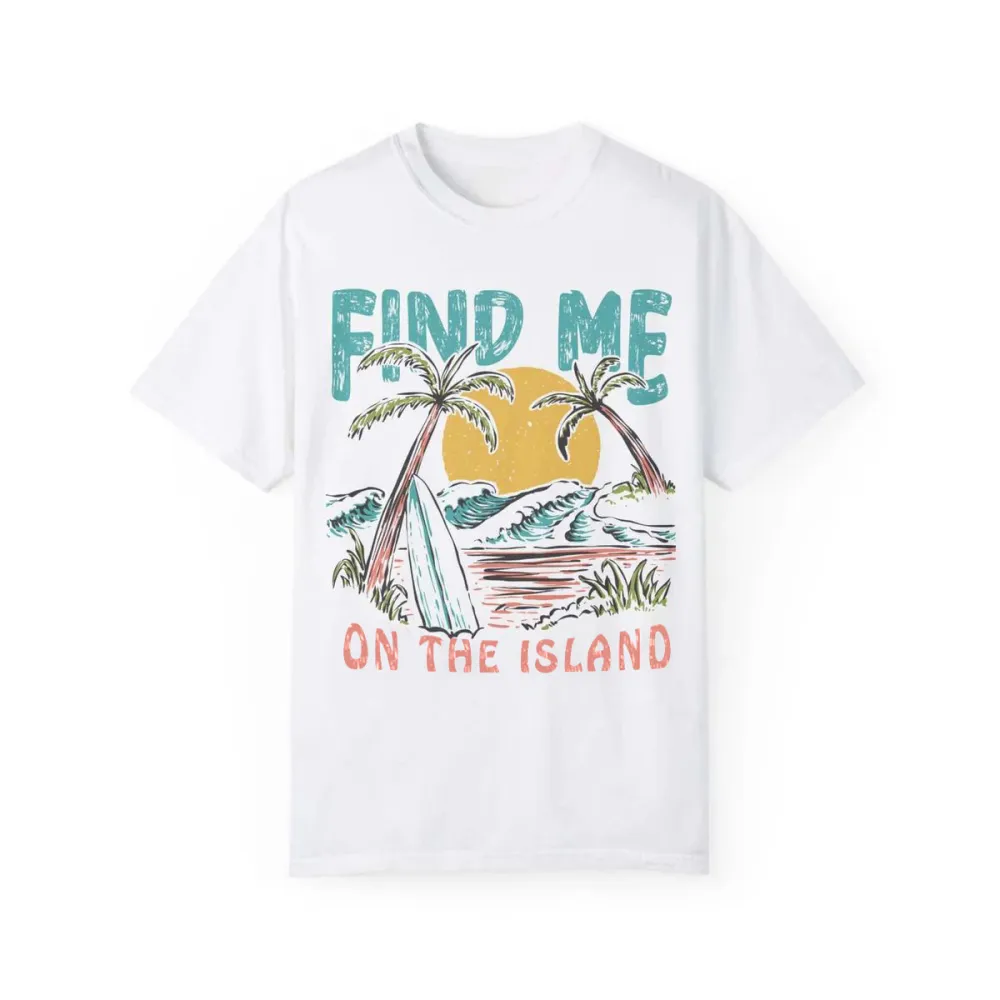 Women's Find Me On The Island Pattern Printed Tee