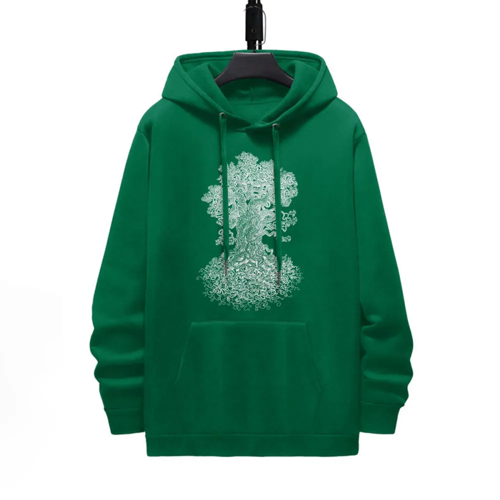 FOREST TREE PATTERN PRINTED HOODIE