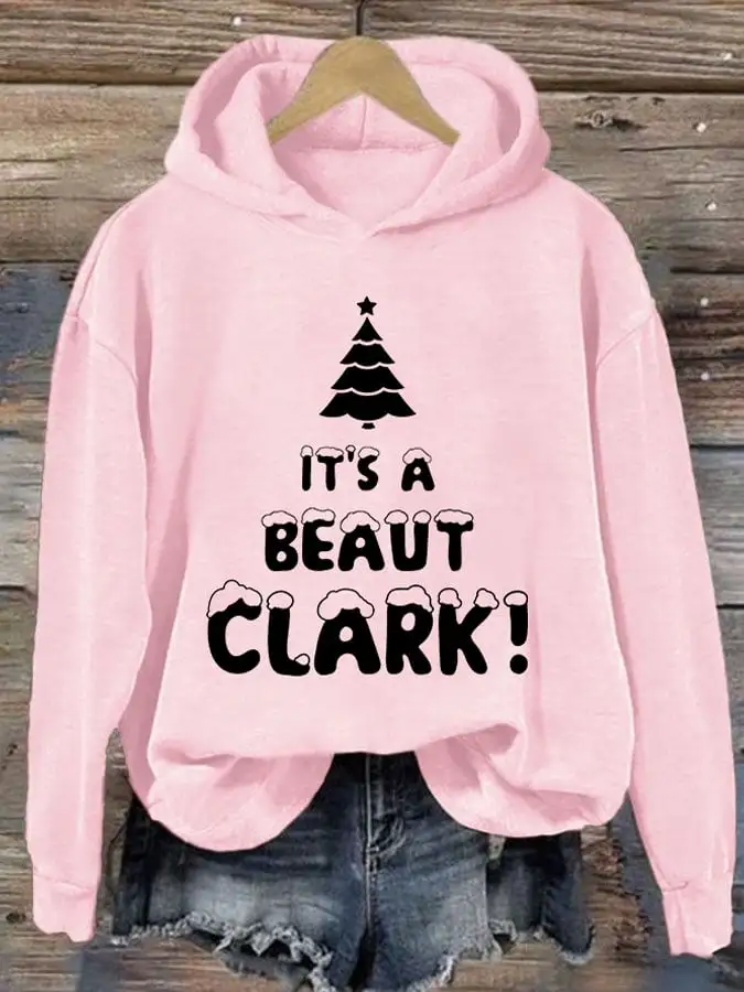 Women's It's A Beaut Clark Christmas Printed Casual Hoodie