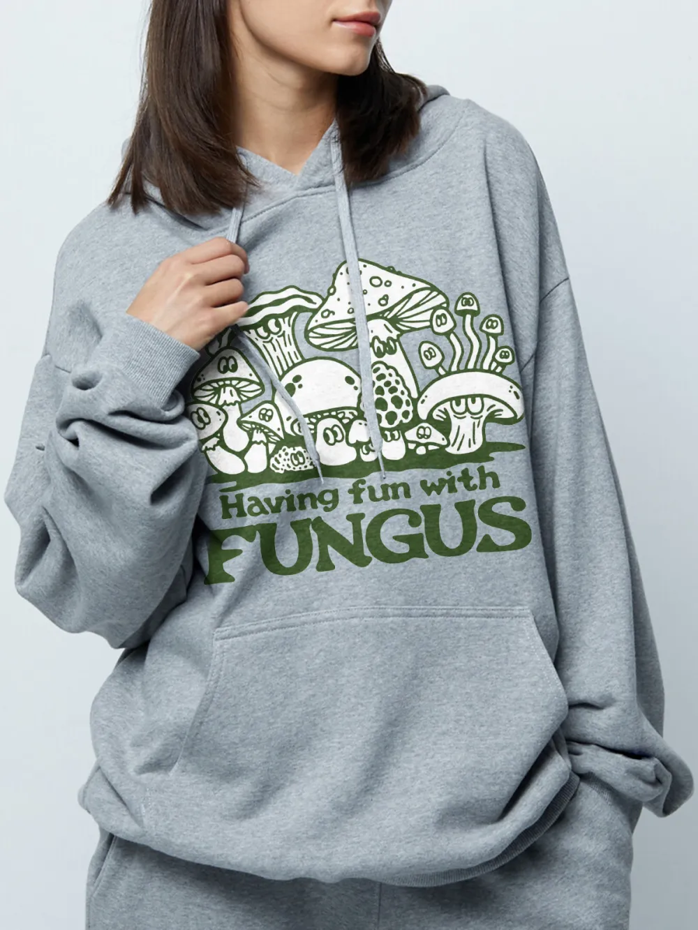 HAVING FUN WITH FUNGUS PATTERN HOODIE