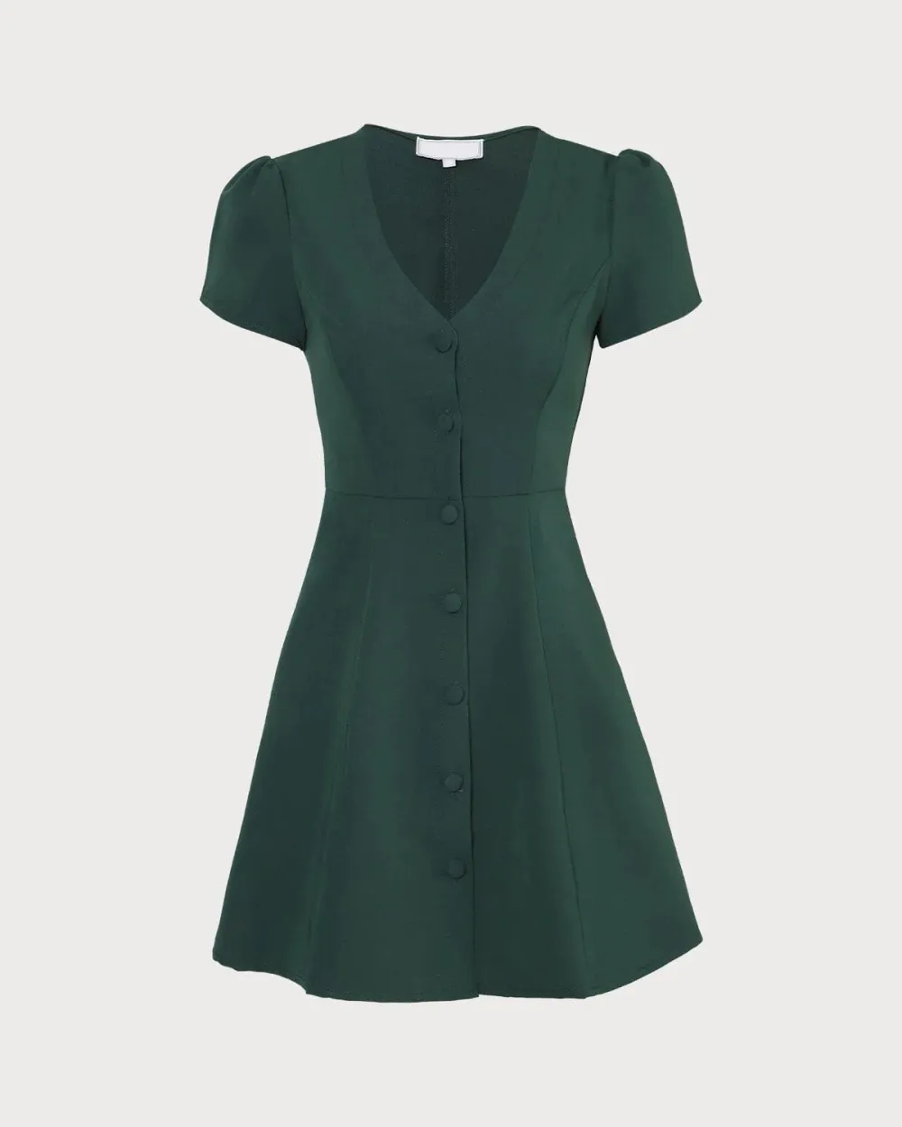 Dark green v-neck business dress