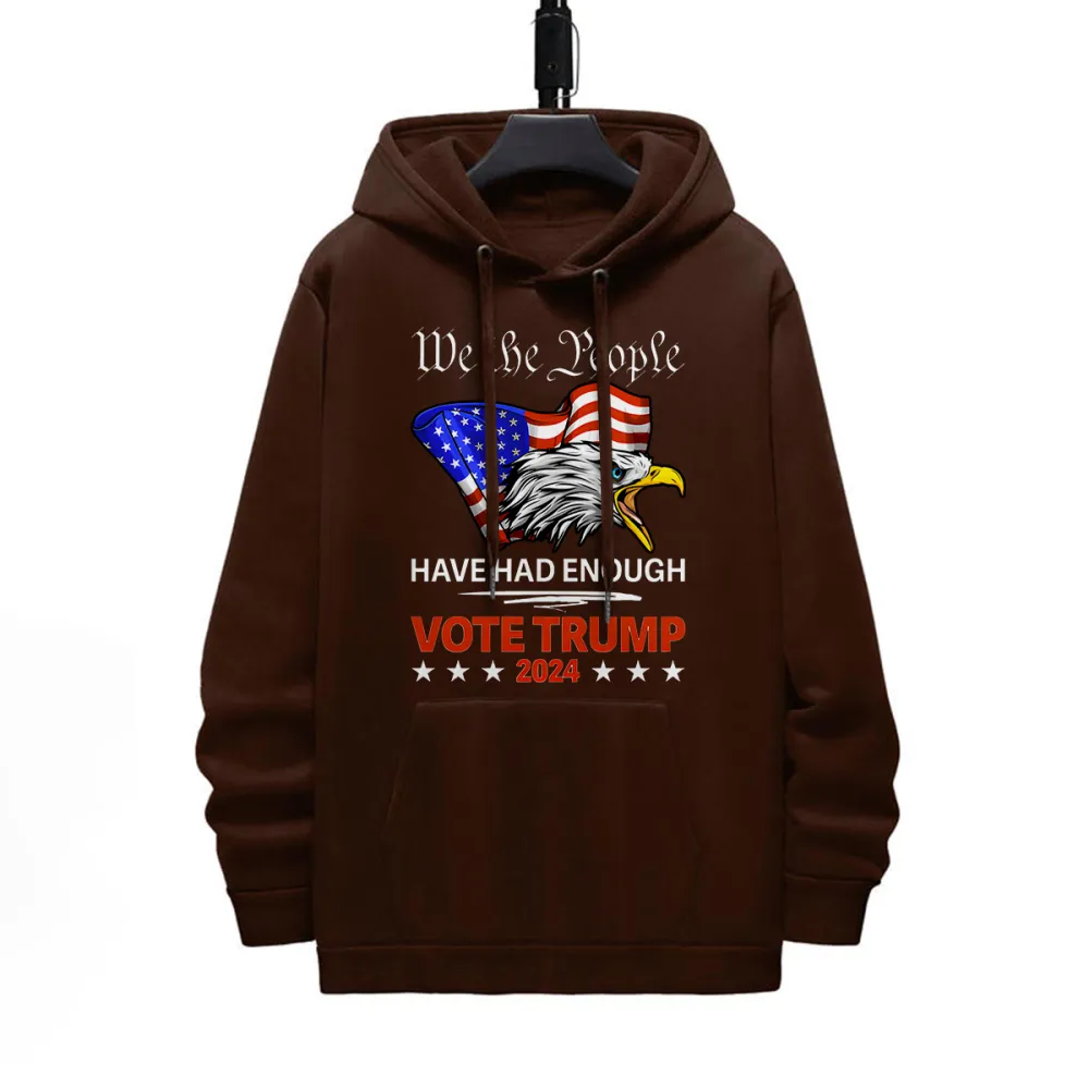 WE THE PPL HAVE HAD ENOUGH PATTERN PRINTED HOODIE