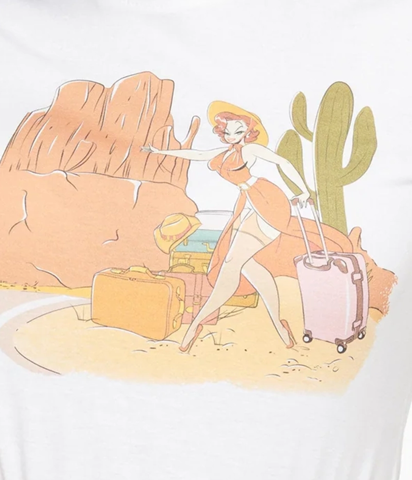 1950s White The Traveler Fitted Graphic Tee