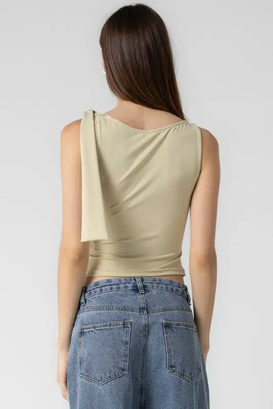 One Shoulder Tie Knotted Top