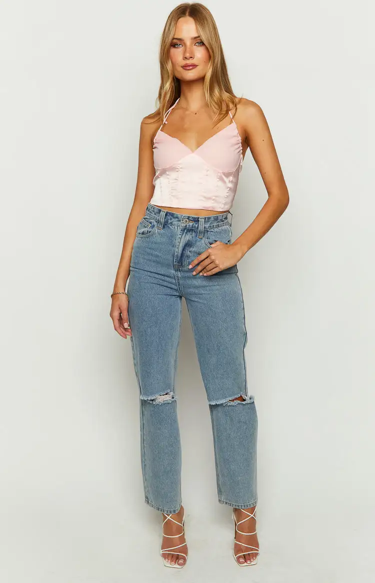 Sashay Pink Corset Crop Top