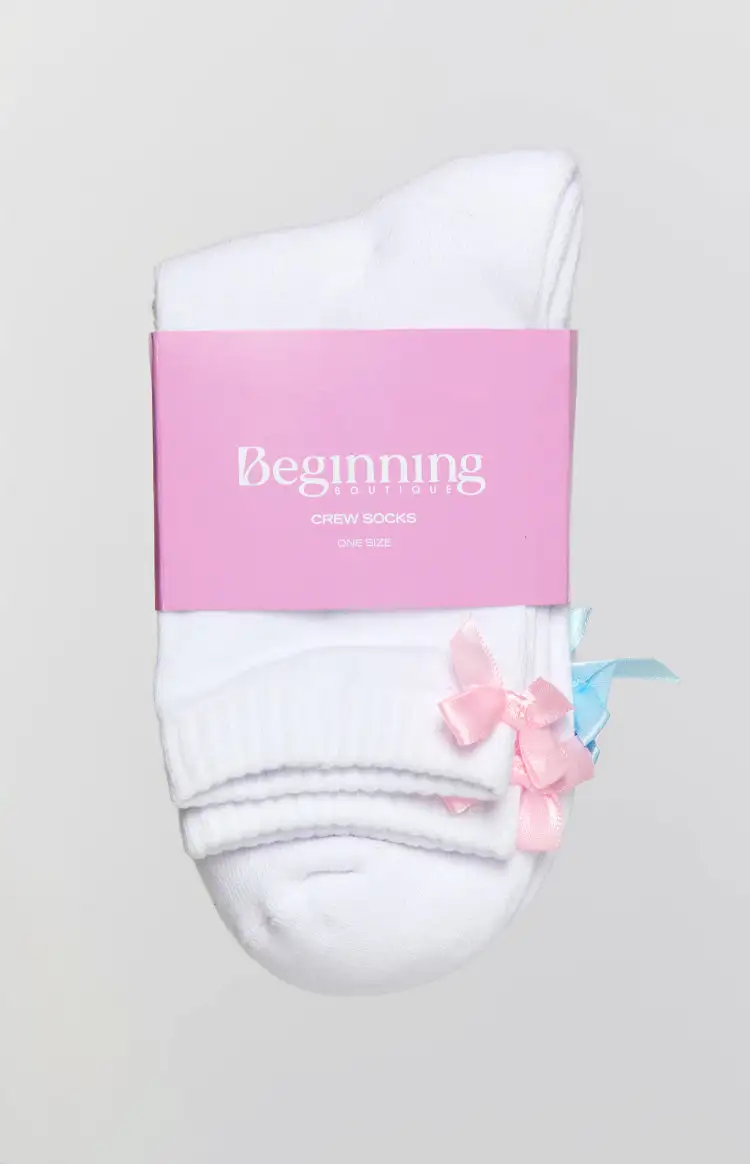 Magnoli White Bow Socks 2 Pack