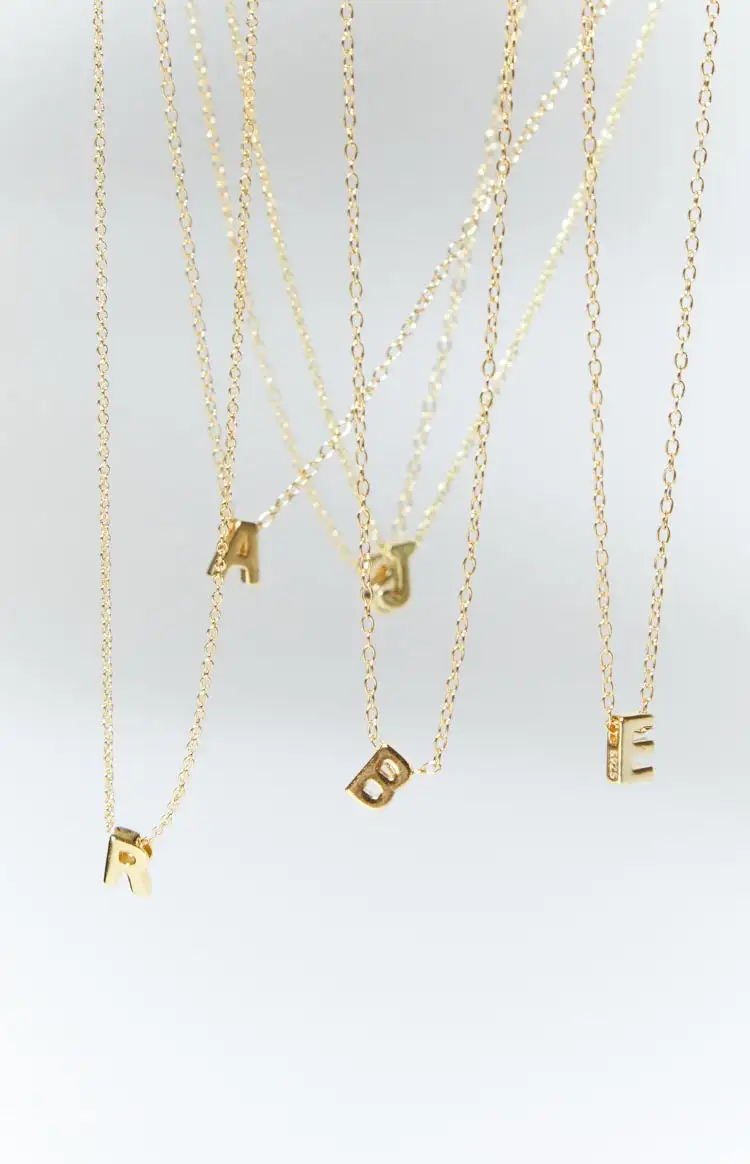 18k Letter Gold Necklace