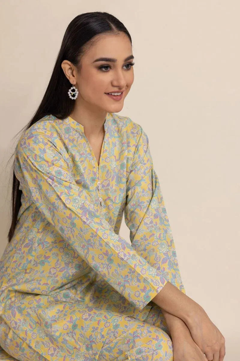 2 Piece | Kurta & Pants | Color Light Yellow Green