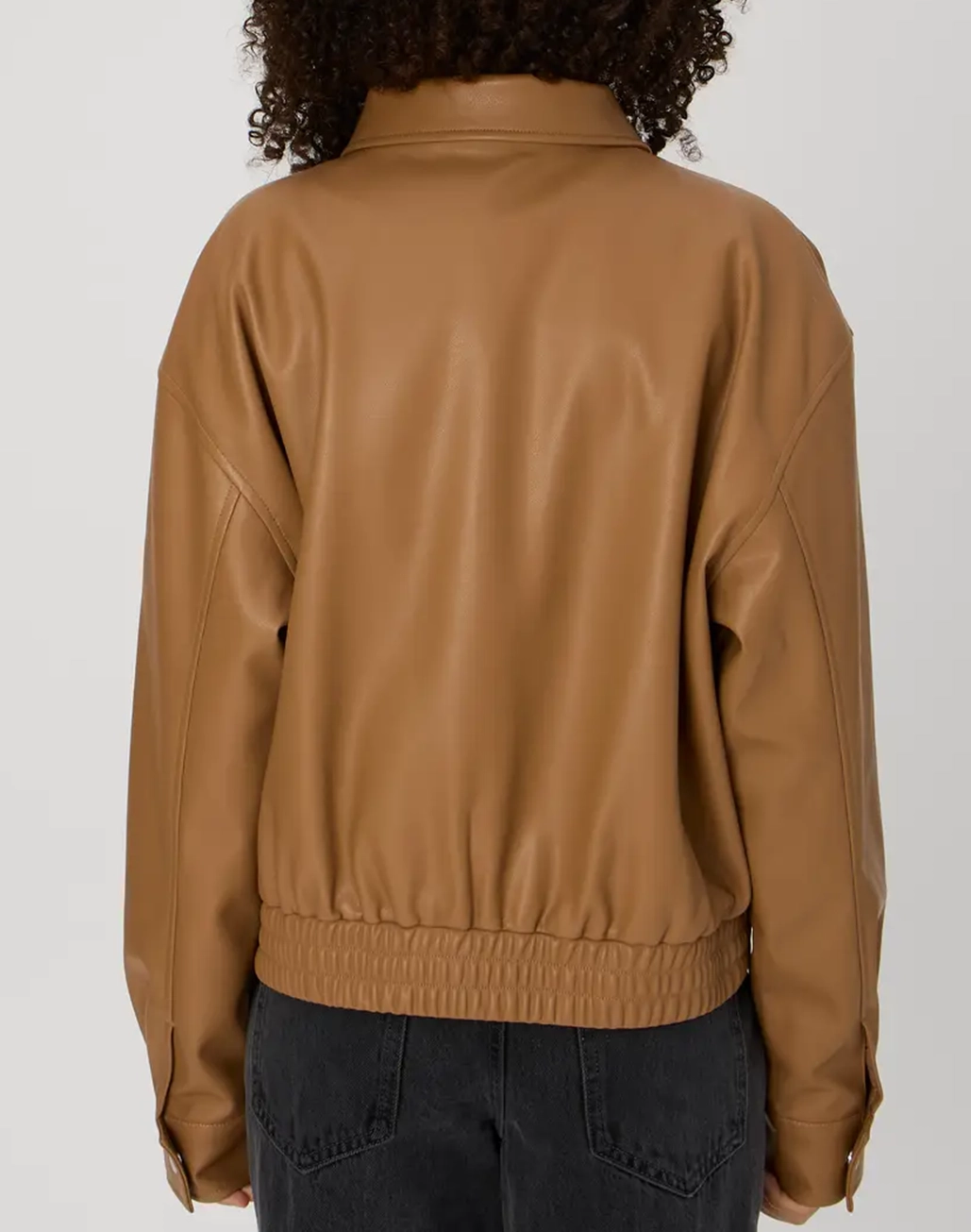 Faux Leather Bomber Jacket