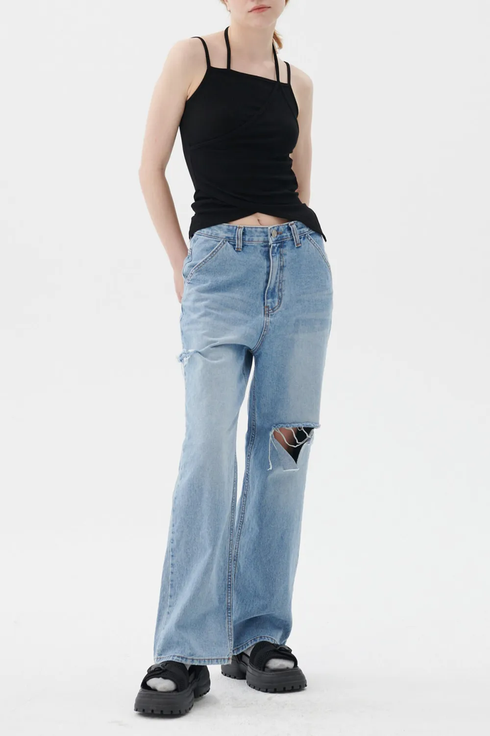 Cassidy Cutout Wide Jeans