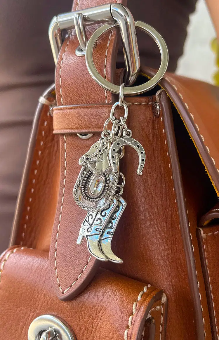 Yeehaw Silver Keychain