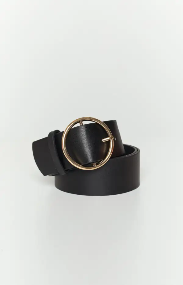 Simplicity Black Circle Buckle Belt