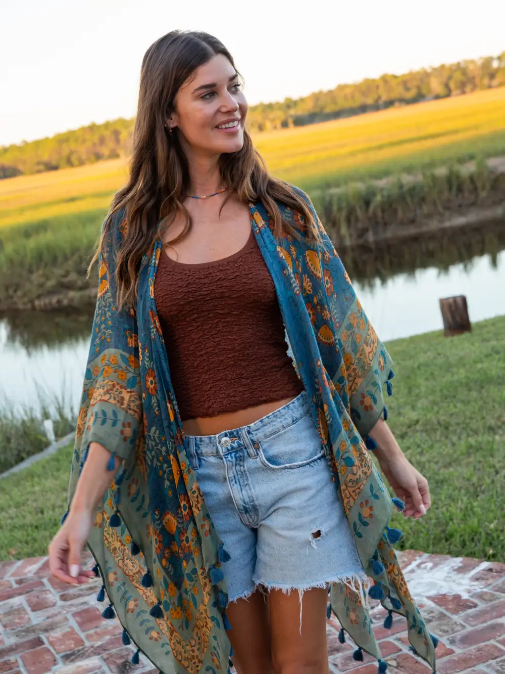 Meera Convertible Kimono - Navy