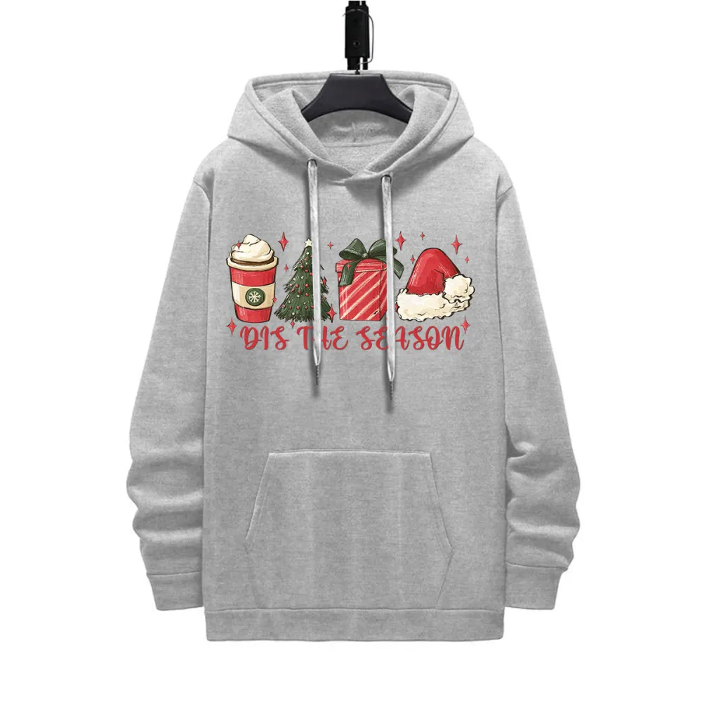 DIS THE CHRISTMAS SEASON DESIGNED PATTERN PRINTED HOODIE