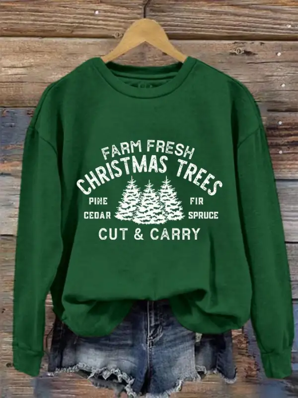 Women's Farm Fresh Christmas Trees Sweatshirt