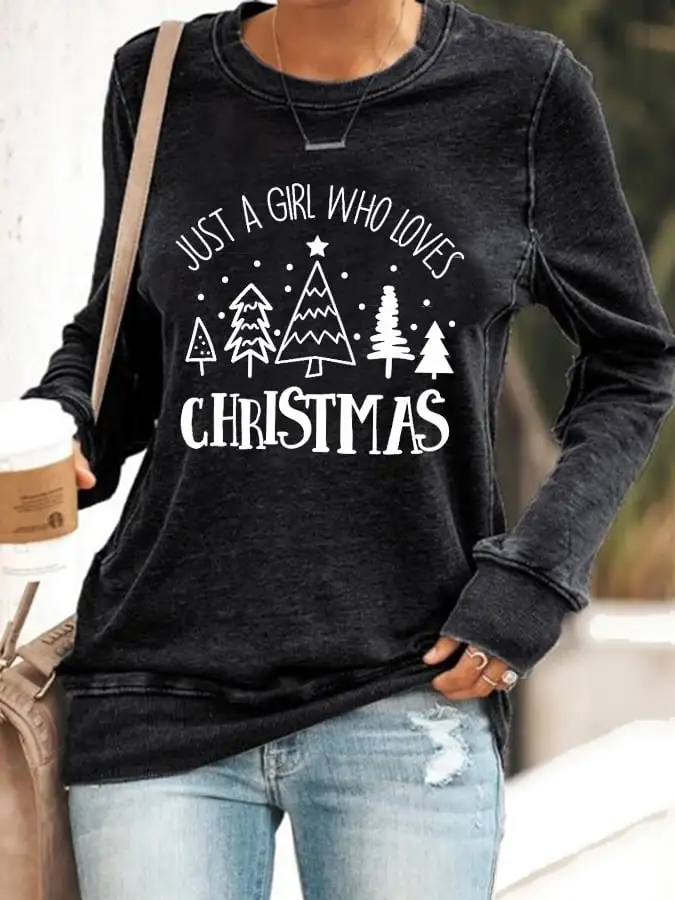 Women's Just A Girl Who Loves Christmas Sweatshirt