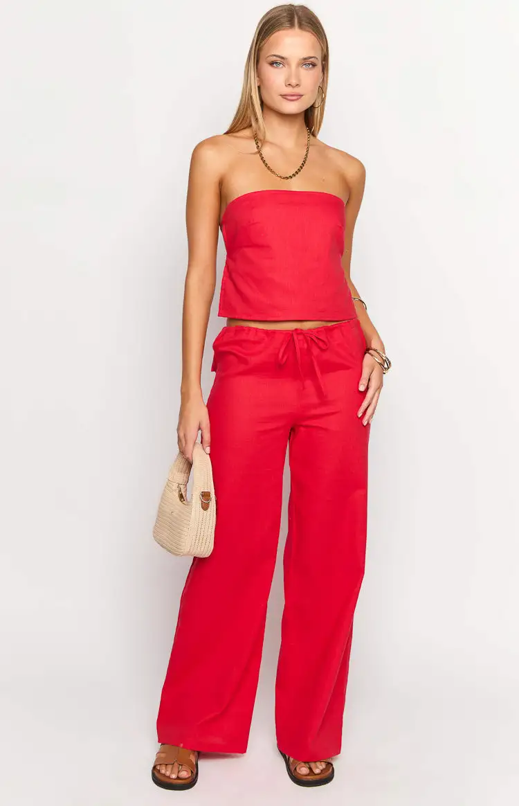 Ibiza Red Strapless Top