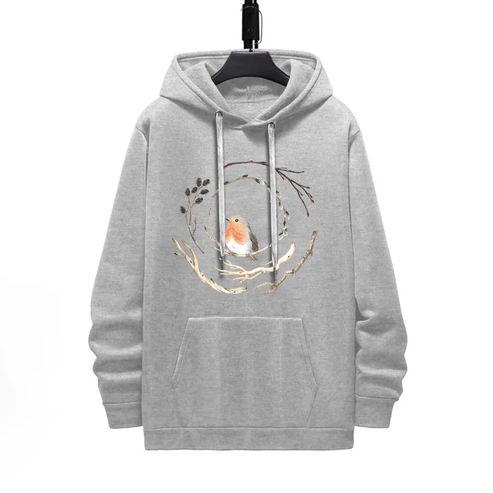 LITTLE BIRD PATTERN PRINTED HOODIE