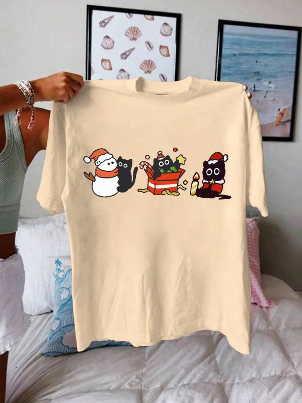 Kitty Santa Lady T-shirt